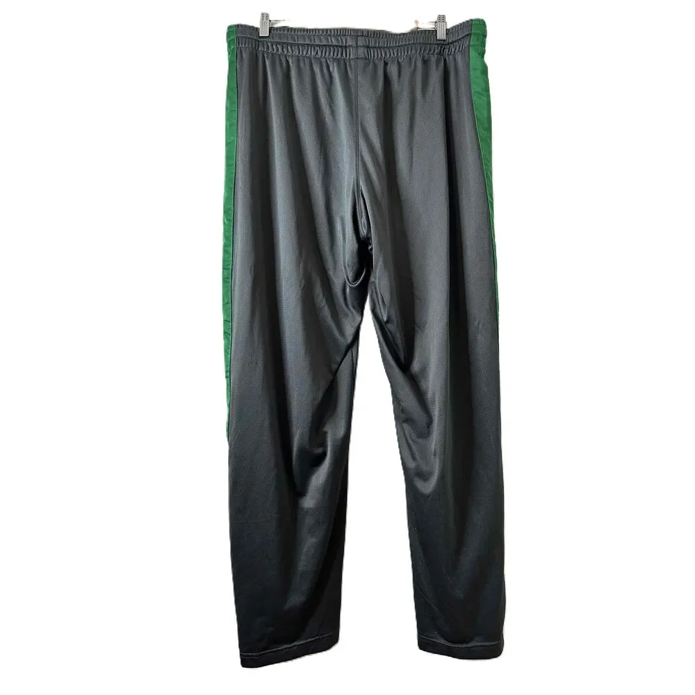 Nike Pants Mens Size XXL Black Unisex Green Side Stripe Elastic Waistband